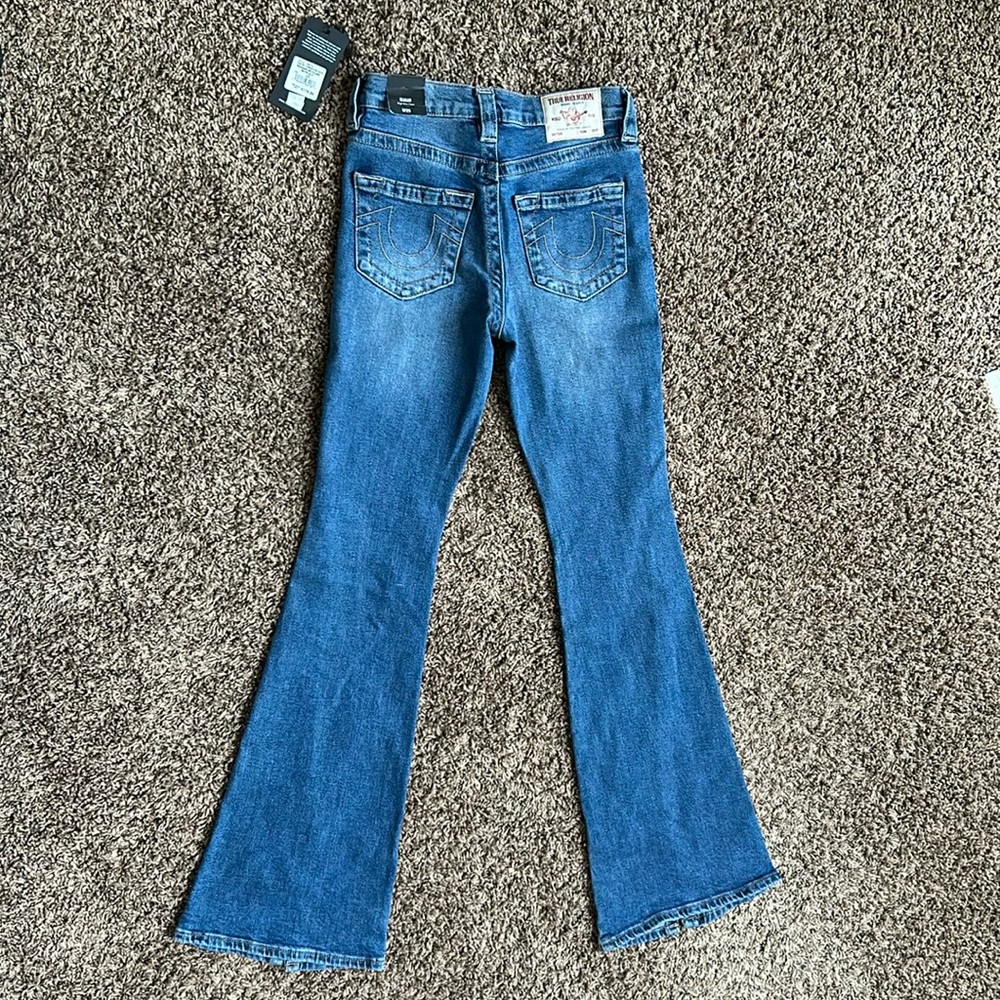 True religion Reagan high rise flare with slit size 25 brand new with tags!
